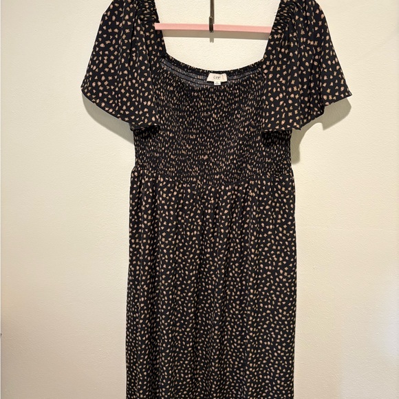 OTT -  Black and White Smocked Midi Sundress - Picture 1 of 3